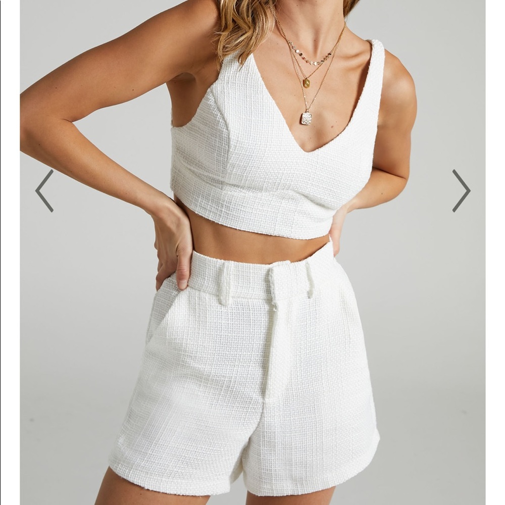 Two Piece Short White Showpo Set